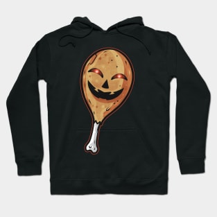 Chicken Thigh With Jack O Lantern Face Costume Halloween Hoodie